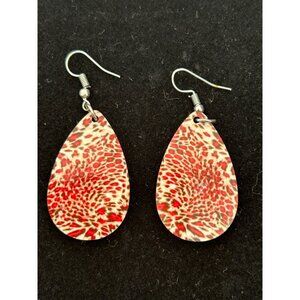 Teardrop Leopard Print  Earrings With Hook Fastening